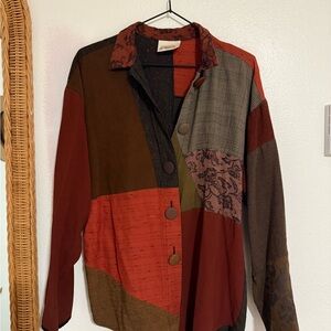Patchwork Button-Up Shirt